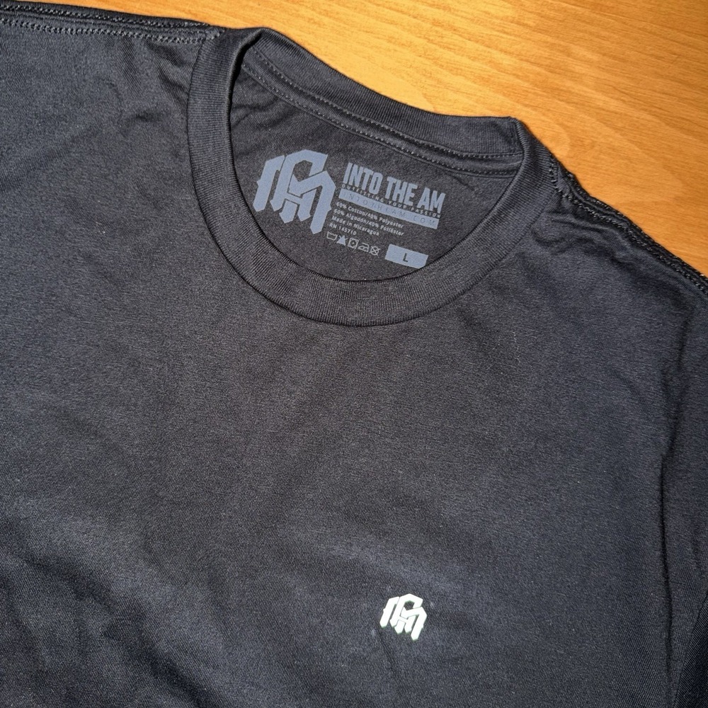 NWOT INTO THE AM Men's Premium Soft Cotton Blend Crew Neck Tee Black Size Large